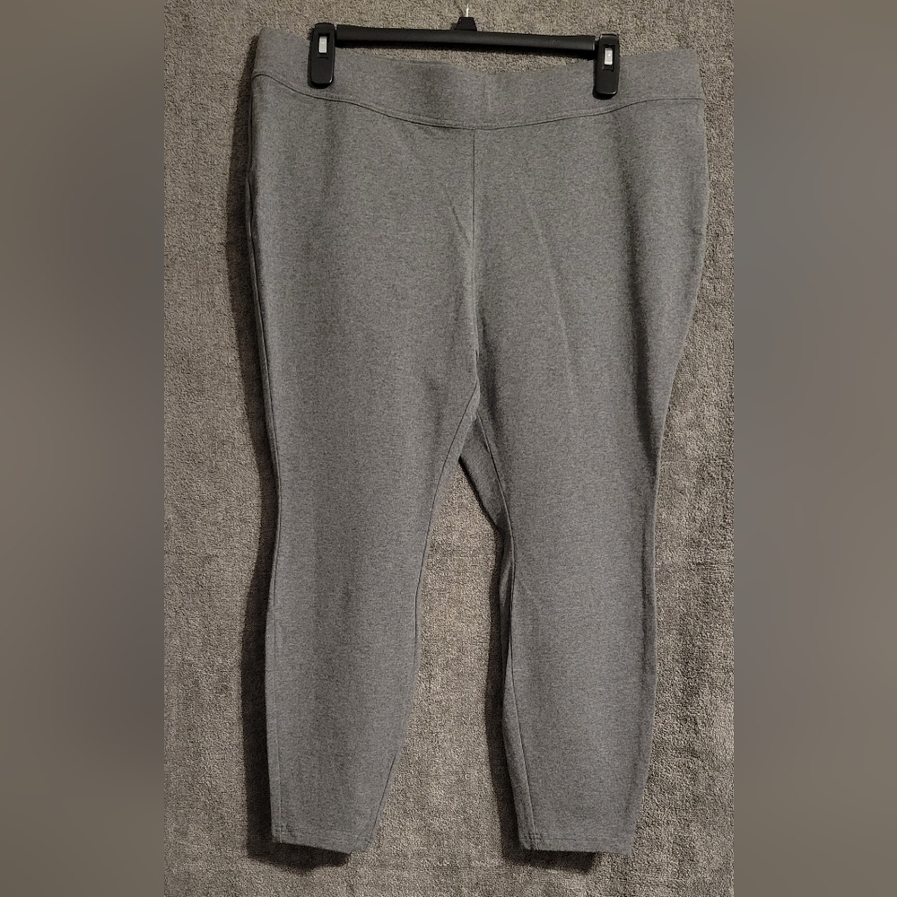 Women's Lands End wide waist band leggings. Gray 2XL/20W-22W,